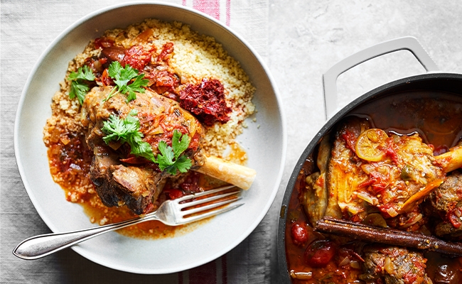 Lamb Tagine with Couscous & Harissa Recipe