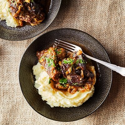 Slow Cooked Ox Cheeks with Prunes & Walnuts Recipe