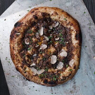 Wine Club by Majestic Recipe | Wood-fired Flatbread with Wild Mushroom Butter & Black Truffle