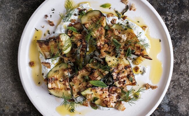 Grilled Courgettes with Smoked Sheep’s Yoghurt & Twineham Grange ...