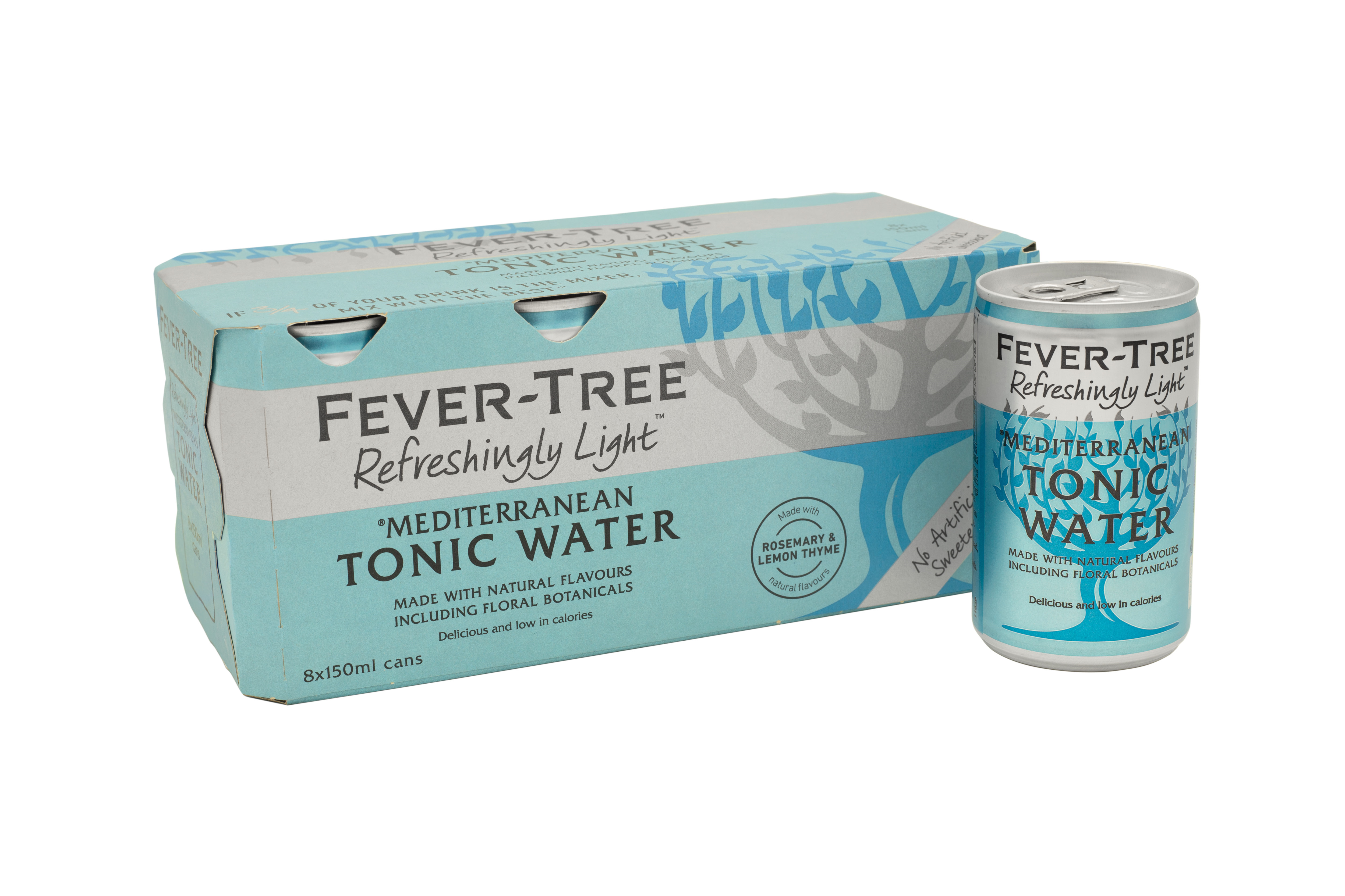 Fever Tree Refreshingly Light Mediterranean Tonic 8x150ml Cans