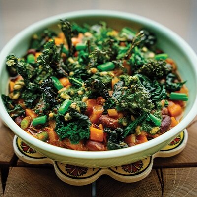 Wine Club by Majestic Recipe | Winter Stew with Root Vegetables, Cannellini Beans & Kale Pesto