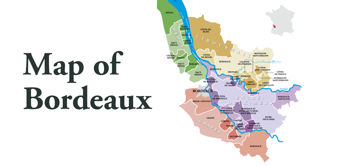Map of Bordeaux wine regions