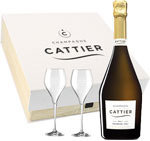 Cattier Premier Cru Brut Champagne and 2x Champagne Glasses