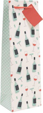 Single Bottle Paper Gift Bag - Vino