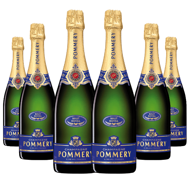 Image of Pommery 'Brut Royal' Champagne 6 Bottle Sparkling Wine Case Deal