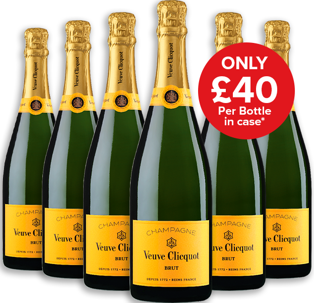 Veuve Clicquot Brut Champagne 6 Bottle Sparkling Wine Case Deal