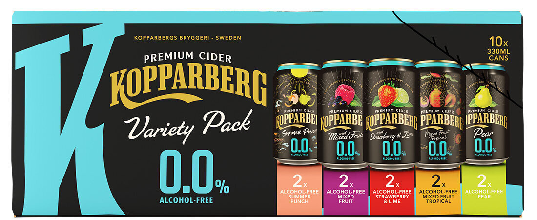 Kopparberg - Alcohol Free Cider Variety Pack - 10 x 330ml Cans