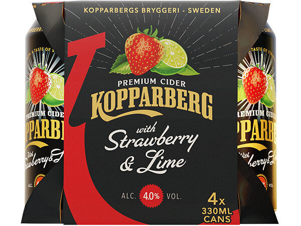 Kopparberg Strawberry & Lime Cider 4x330ml Cans , Majestic Wine