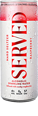 Served Raspberry Seltzer 4% 4x250ml Cans